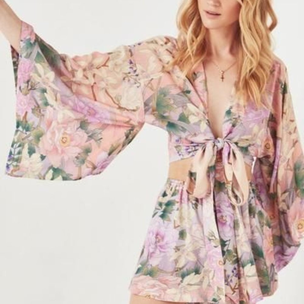 Lily Kimono Sleeve Wrap Top S